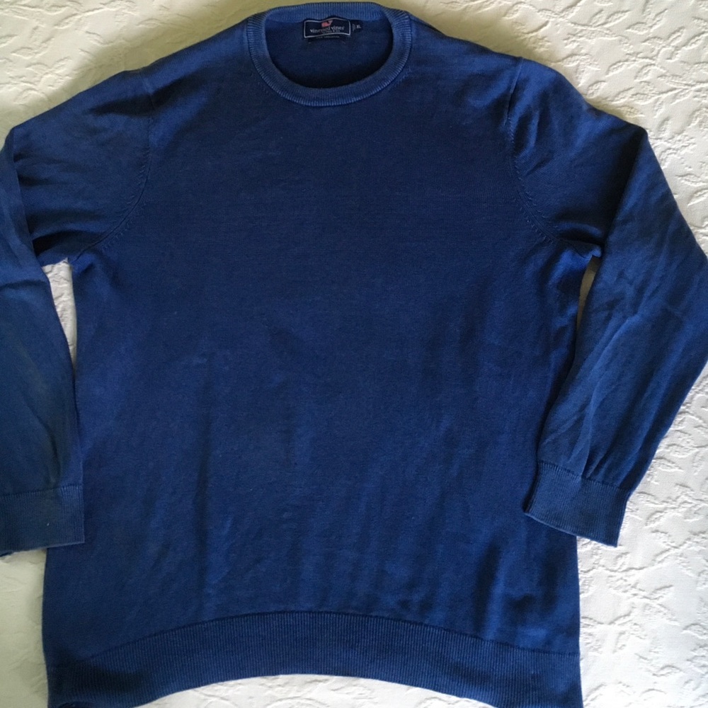 VINEYARD VINES Blue Cotton Cashmere Sweater XL
